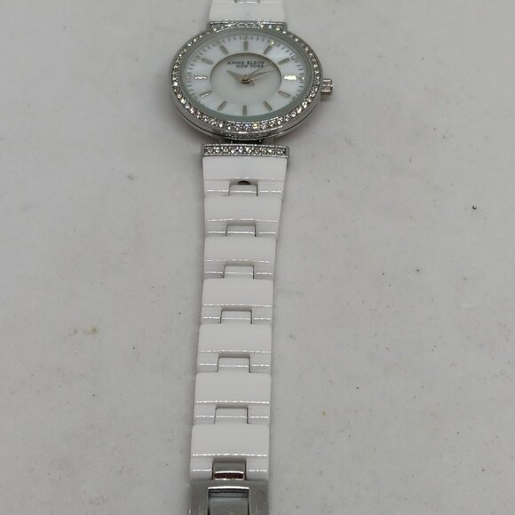 Anne Klein 12/2275SVST Women's 30mm White Ceramic Watch & Bracelet Set - Picture 7 of 12